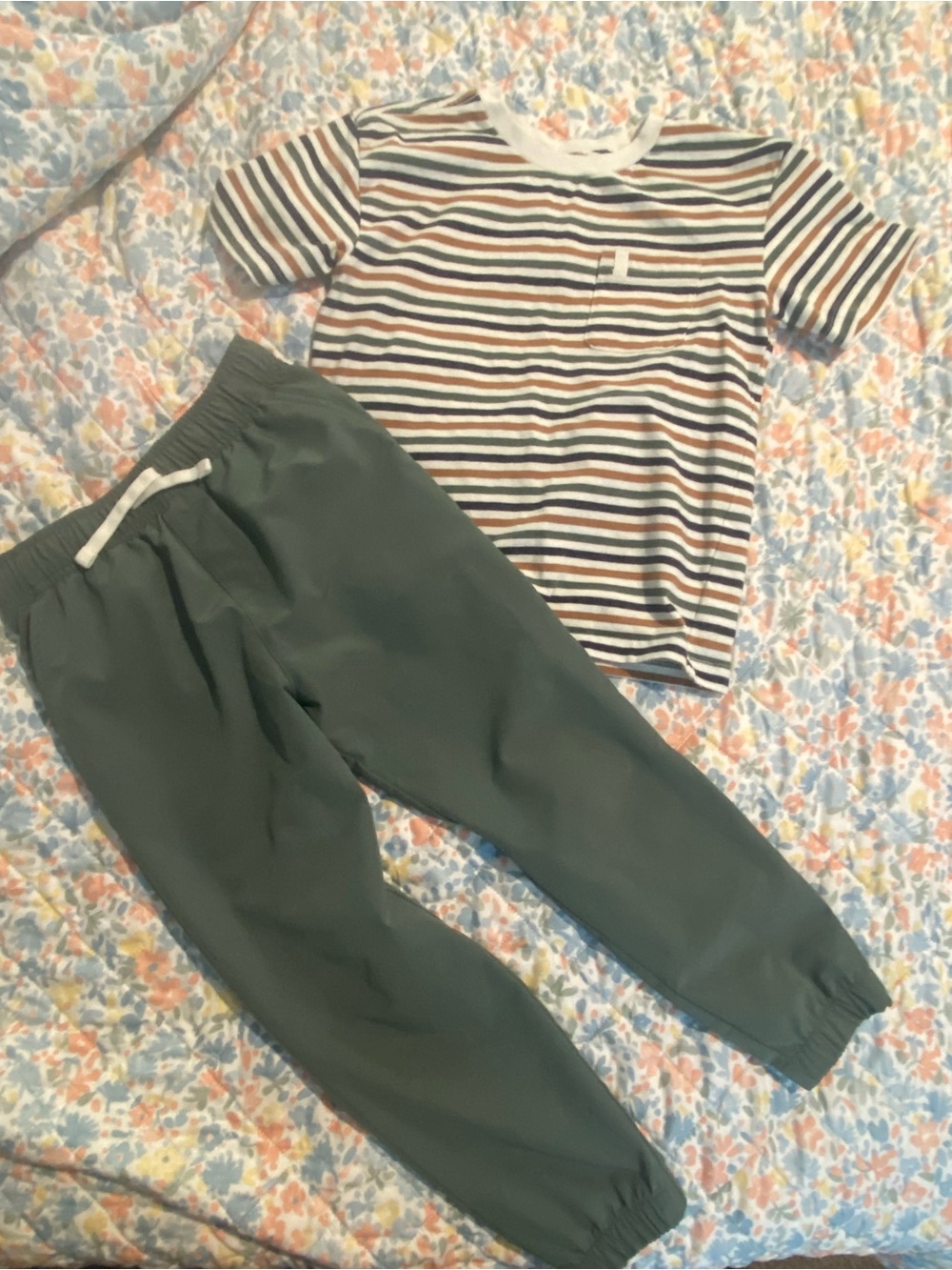 Tommy Bahama Kids Olive Green Jogger Pants with matching shirt